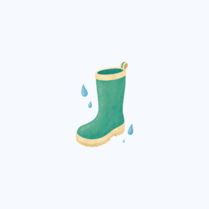 Vokabeln zum Thema Herbstkleidung - Bild vom nassen Gummistiefel
