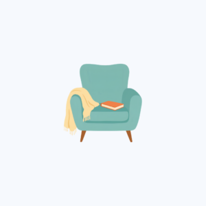 Vokabeln zum Thema Zuhause im Herbst. Bild vom Sofa. 
